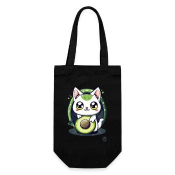 Avocato: Die süßeste Katze trifft Avocado - Geschenkbeutel für Flaschen - Schwarz - Vorne