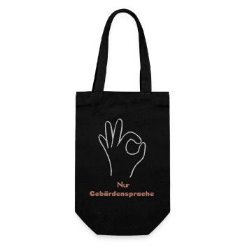 Sign language only - Gift Bag for Bottles - black - Front