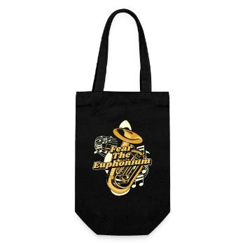 Fear The Euphonium Instrument Euphonist Player - Gift Bag for Bottles - black - Front