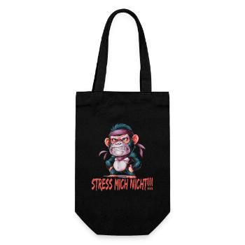 Stress Mich Nicht Gorilla - Geschenkbeutel für Flaschen - Schwarz - Vorne