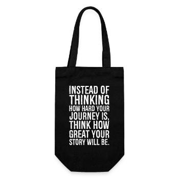 Instead of thinking how hard your journey is - Gift Bag for Bottles - black - Front