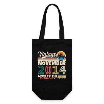 November 2014 Vintage Retro Geburtstagsgeschenk - Geschenkbeutel für Flaschen - Schwarz - Vorne