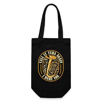 Nennen Sie es wieder Tuba, ich wage Ihr Instrument - Geschenkbeutel für Flaschen - Schwarz - Vorne