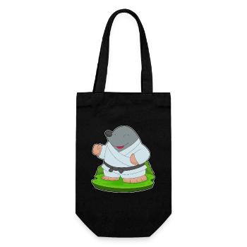Maulwurf Karate Kampfsport  - Geschenkbeutel für Flaschen - Schwarz - Vorne