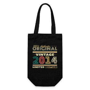 2014 Vintage Retro Geburtstagsgeschenk - Geschenkbeutel für Flaschen - Schwarz - Vorne