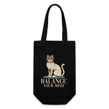 Balance Your Mind Katze für Katzenbesitzer - Geschenkbeutel für Flaschen - Schwarz - Vorne