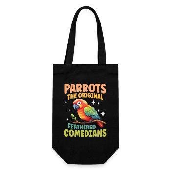 Parrots The Original Feathered Comedians - Geschenkbeutel für Flaschen - Schwarz - Vorne