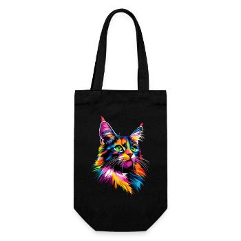 Maine Coon Cat Colorful Rainbow Maine Coon Cats - Gift Bag for Bottles - black - Front
