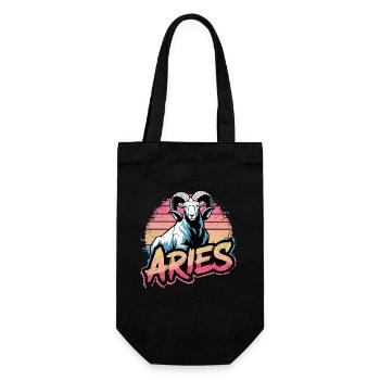 Aries Horoscope Astrology Sign Vintage Design. - Gift Bag for Bottles - black - Front