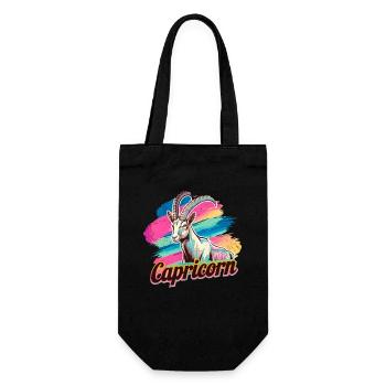 Capricorn Horoscope Astrology Sign Vintage Design. - Gift Bag for Bottles - black - Front