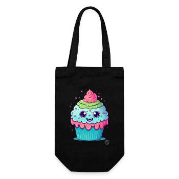 Überdosis Niedlichkeit - Süßestes Cupcake - Geschenkbeutel für Flaschen - Schwarz - Vorne