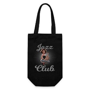 Jazz Club Saxophonspielerin Saxophonistin - Geschenkbeutel für Flaschen - Schwarz - Vorne