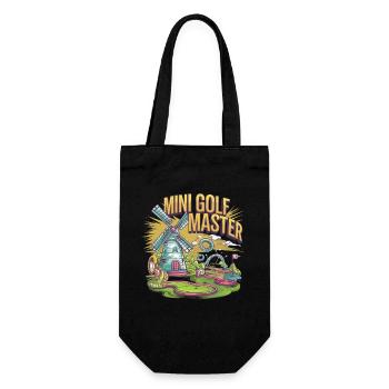 Golf Minigolf Minigolfer Golfer - Geschenkbeutel für Flaschen - Schwarz - Vorne