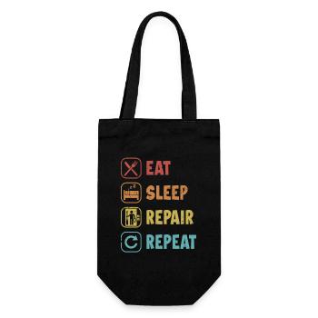 Eat Sleep Repair Repeat Technician Repair - Gift Bag for Bottles - black - Front