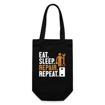 Eat Sleep Repair Repeat Inspector Repair Elevator - Gift Bag for Bottles - black - Front