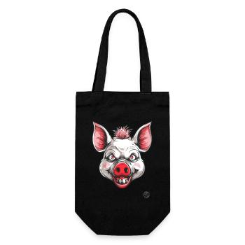 Cochon blanc effrayant psycho horreur - Sac à bouteille - noir - Devant