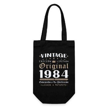Vinatge 1984 Birthday Gift - Gift Bag for Bottles - black - Front