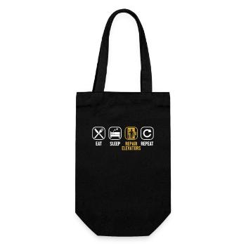 Eat Sleep Repair Elevators Repeat Repair Elevator - Gift Bag for Bottles - black - Front