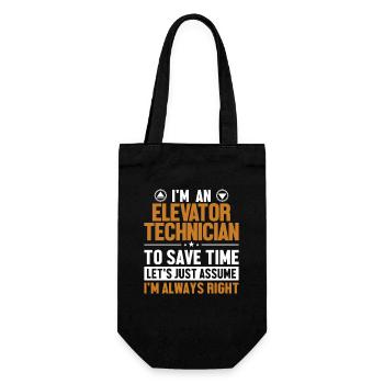 Elevator Technician Let's Assume I'm Right - Gift Bag for Bottles - black - Front