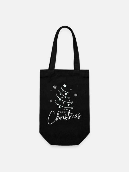 Weihnachtsstern Spirale Stil - Geschenkbeutel für Flaschen - Schwarz