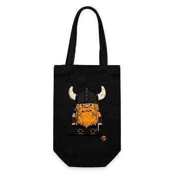 Kleiner Gnom Krieger Wikinger - Geschenkbeutel für Flaschen - Schwarz - Vorne