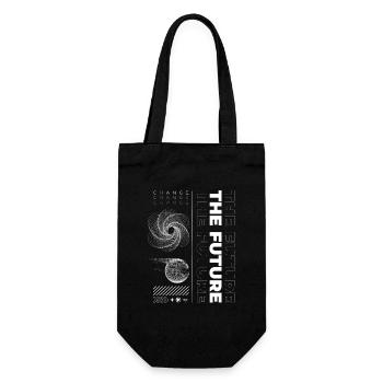 Future Quote Abstract Streetwear - Gift Bag for Bottles - black - Front