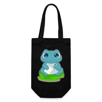 Frog Student Paper School - Gift Bag for Bottles - black - Front