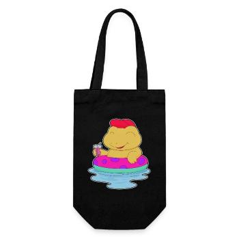 Frog Swimming Swimming Ring Summer - Gift Bag for Bottles - black - Front