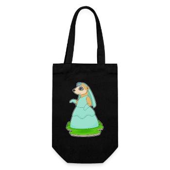 Erdmännchen Braut Schleier Hochzeit - Geschenkbeutel für Flaschen - Schwarz - Vorne