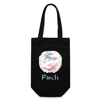 Elegantes Fische Sternzeichen Aquarell Geschenk - Geschenkbeutel für Flaschen - Schwarz - Vorne