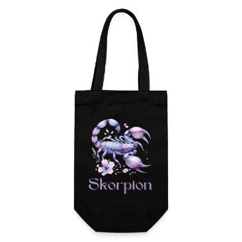 Elegantes Skorpion Sternzeichen Aquarell Geschenk - Geschenkbeutel für Flaschen - Schwarz - Vorne