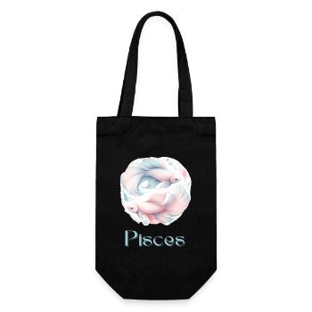 Elegantes Pisces Sternzeichen Aquarell Geschenk - Geschenkbeutel für Flaschen - Schwarz - Vorne