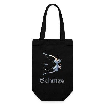 Elegantes Schütze Sternzeichen Aquarell Geschenk - Geschenkbeutel für Flaschen - Schwarz - Vorne