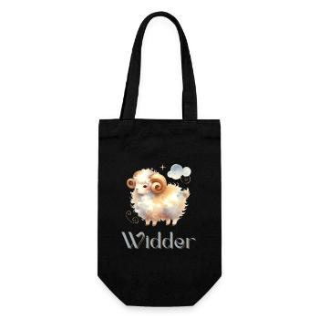 Elegantes Widder Sternzeichen Aquarell Geschenk - Geschenkbeutel für Flaschen - Schwarz - Vorne