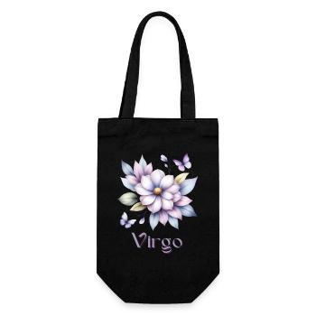 Elegant Virgo Zodiac Watercolor Gift - Gift Bag for Bottles - black - Front