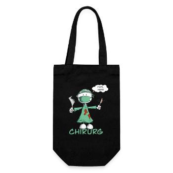 Schwarzer Humor Chirurg Strichmännchen Cartoon - Geschenkbeutel für Flaschen - Schwarz - Vorne