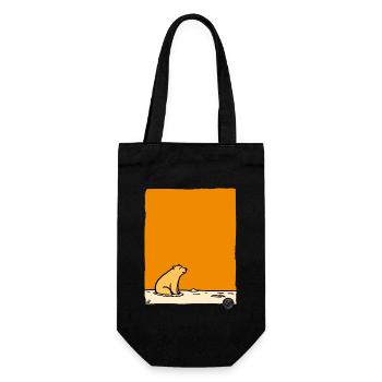 There's a polar bear - Gift Bag for Bottles - black - Front