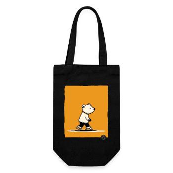 Little polar bear on skates - Gift Bag for Bottles - black - Front