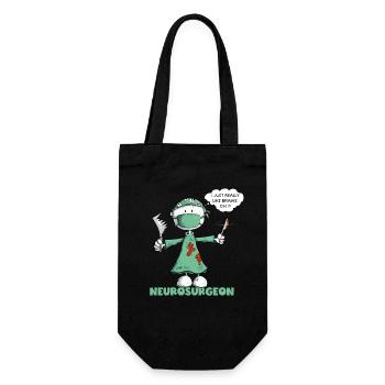 neurochirurgien disant chirurgien bâton figure dessin animé - Sac à bouteille - noir - Devant