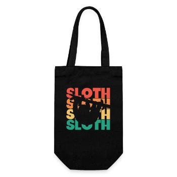 Sloth Retro Text Brown-Throated Pilosa Folivora - Gift Bag for Bottles - black - Front