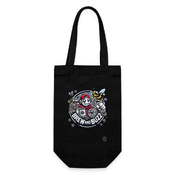 Coffee and music lover design with bee - Gift Bag for Bottles - black - Front