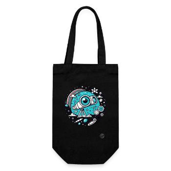 Astronomie Design "Auge der Astronomie" Teleskop - Geschenkbeutel für Flaschen - Schwarz - Vorne
