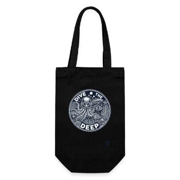 Tiefsee Design "Tauche in die Tiefe" Unterwasser - Geschenkbeutel für Flaschen - Schwarz - Vorne