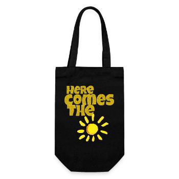 here comes the sun - Geschenkbeutel für Flaschen - Schwarz - Vorne