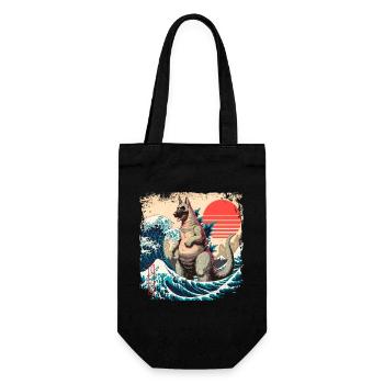Funny Monster German Shepherd Dogzilla Anime Manga - Gift Bag for Bottles - black - Front