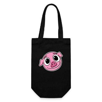 Tête de cochon - Sac à bouteille - noir - Devant