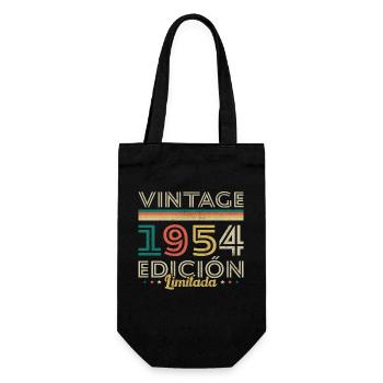 Vinatge 1954 Birthday Gift - Gift Bag for Bottles - black - Front