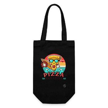 Ein Stück Pizza-Paradies für Surfer - Geschenkbeutel für Flaschen - Schwarz - Vorne