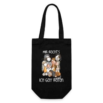 Pferdehaufen Pferde Mir Reichts Ich Geh Reiten - Geschenkbeutel für Flaschen - Schwarz - Vorne