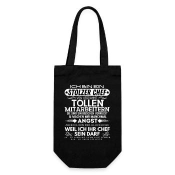 Stolzer Chef Von Verdammt Tollen Mitarbeitern - Geschenkbeutel für Flaschen - Schwarz - Vorne